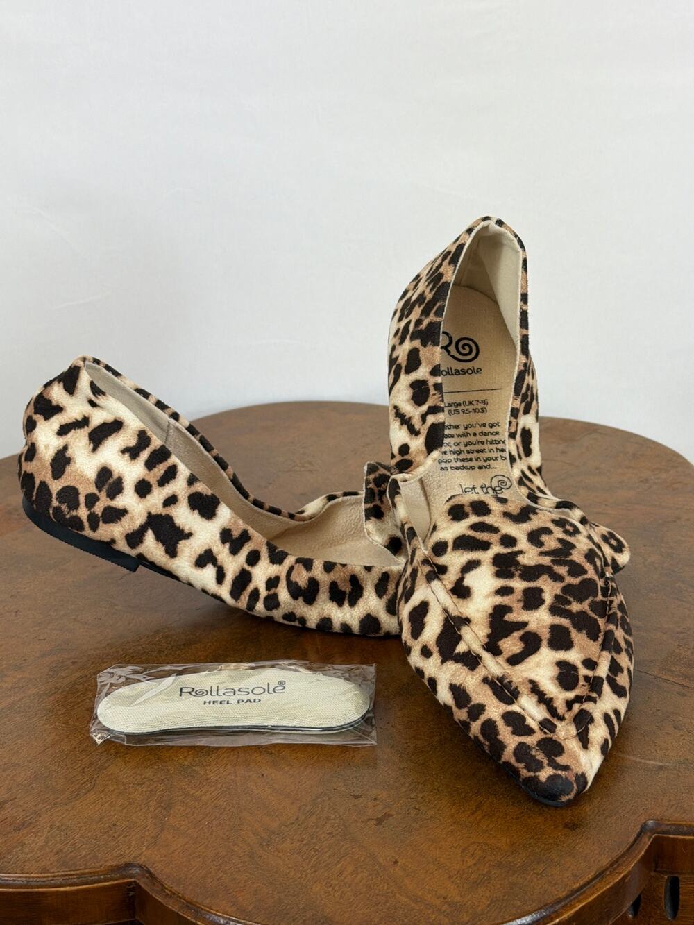 Rollasole Leopard Print Roll-Up Flats Size 9.5 10.5
